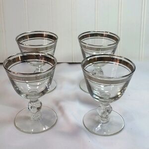 Dorothy Thorpe Style Platinuim Rim  Champagne Coupe  Cocktail Dessert Glasses 4